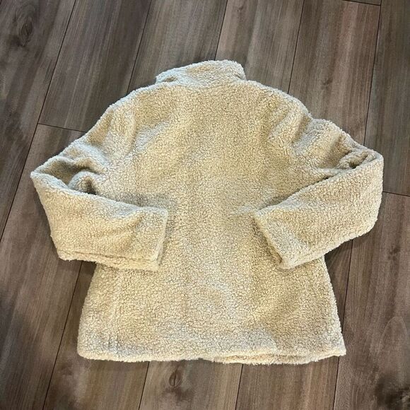 Pendleton Cream Fuzzy Sherpa Fleece Jacket Women Small - Picture 6 of 6